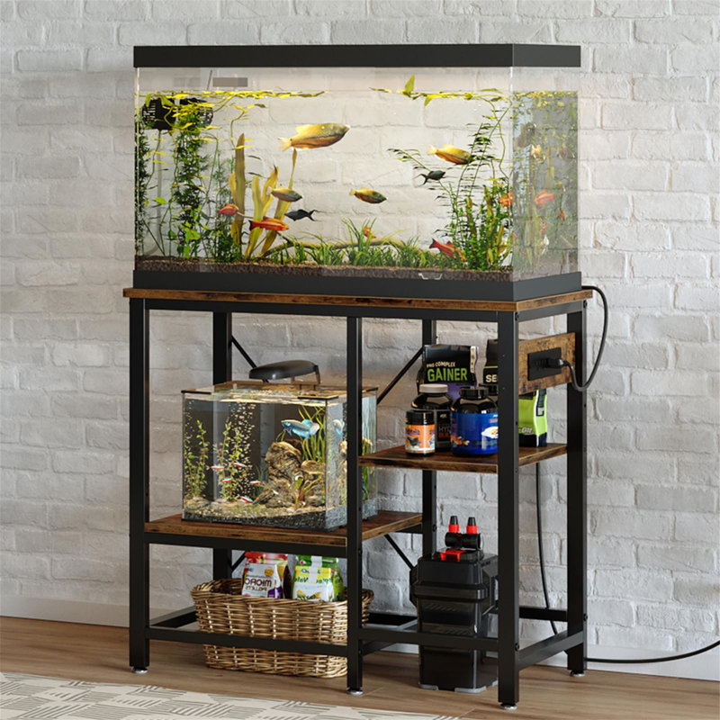 40 50 Gallon Fish Tank Stand With Power Outlet 36X18 Metal Aquarium Stand